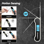 0.5 Sec Instant Read Meat Thermometer Digital with ±0.5℉ Precision, 100% Waterproof Auto Flip Bright LCD Screen, Motion Sensing Food Thermometer for Cooking Kitchen Oven Grill Candy BBQ, White