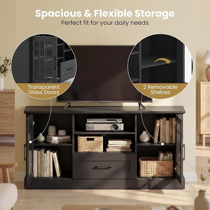 Giantex Farmhouse TV Stand for 65/70 Inch TV, Tall Entertainment Center - Image 6