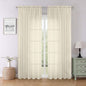 Cream Sheer Curtains 84 Inches Long 2 Pcs, Dual Rod Pocket Breathable Rustic by Lecloud