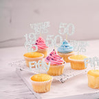 Gyufise 24Pcs 50th Birthday Cupcake Toppers Cheers to 50 Fabulous Fifty Vintage 1975 Cupcake Picks 50th Birthday Wedding Anniversary Party Cake Decorations Supplies Silver