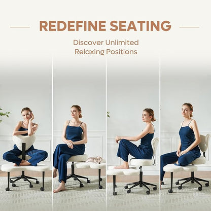 Pinmoco Ergonomic Cross Legged Chair, 360° Swivel Meditation Chair - Image 6