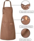 Tosewever Art Aprons for Women Painting Pottery Baking, Mens Buckle Straps Kitchen Apron with Pockets for Chef Cooking