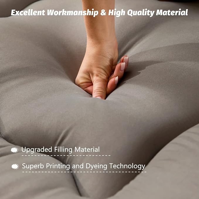 MAXYOYO Japanese Floor Mattress Futon Mattress, Charcoal Grey, Full Size - Image 5