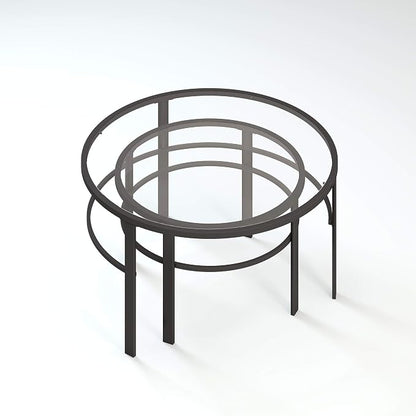 Henn&Hart Round Nested Coffee Table in Blackened Bronze, Coffee Table coffee - Image 4