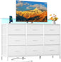 DUMOS TV Stand Dresser with 9 Fabric Drawers and Open Shelves, Entertainment by DumosLifestyle