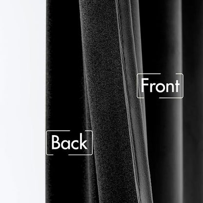 MIULEE Black Velvet Curtains 52x90 inches 2 Panels Luxury Blackout Curtains | - Image 6
