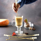 Exquisite Gold Pearl Stainless Steel Coffee Beverage Stirrers Stir Cocktail Drink Swizzle Stick for Wendding Party Value Pack, Hostess Gifts Set of 4, 7.5 Inches Long