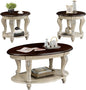 LKTART Oval Coffee Tables Set of 3, Vintage Wood Coffee Table by LKTART