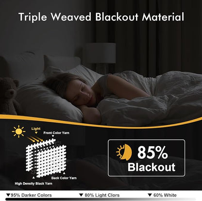 MIULEE Blackout Curtains for Bedroom 2 Panels 40 x 36 Inch Long Beige | Thermal - Image 3