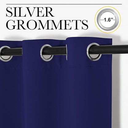 NICETOWN Navy Blue Blackout Curtains 86 inches Length - Image 2