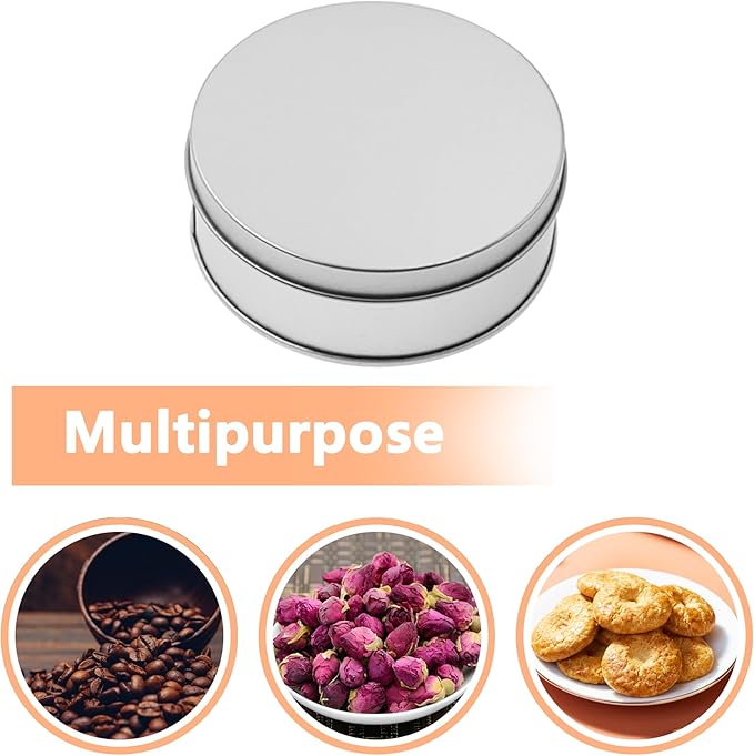 Metal Empty Boxes, Tin Boxes with Lid,Small Silver Tin Boxes,Stackable Organizer Containers,8PCS Storage Tin for Home Outdoor Active Storage Containers