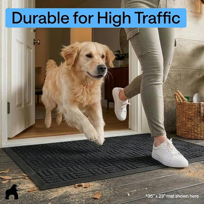 GORILLA GRIP 100% Waterproof All-Season WeatherMAX Doormat US Designed Natural - Image 7