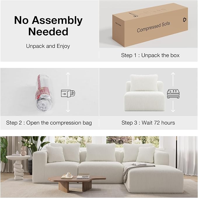 Novilla 106" Modular Sectional Sofa, Modern Cloud Sectional Couch - Image 4