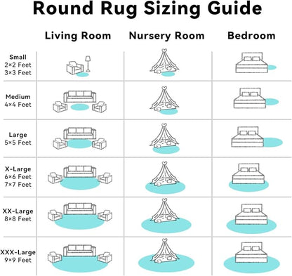 OLANLY Teal Blue Round Rugs for Bedroom - Image 7