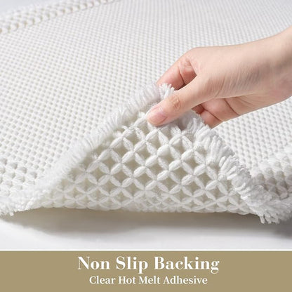 RESARE Waffle Bath Mat for Bathroom, Non Slip Bathroom Rugs 20"x32" White | - Image 4