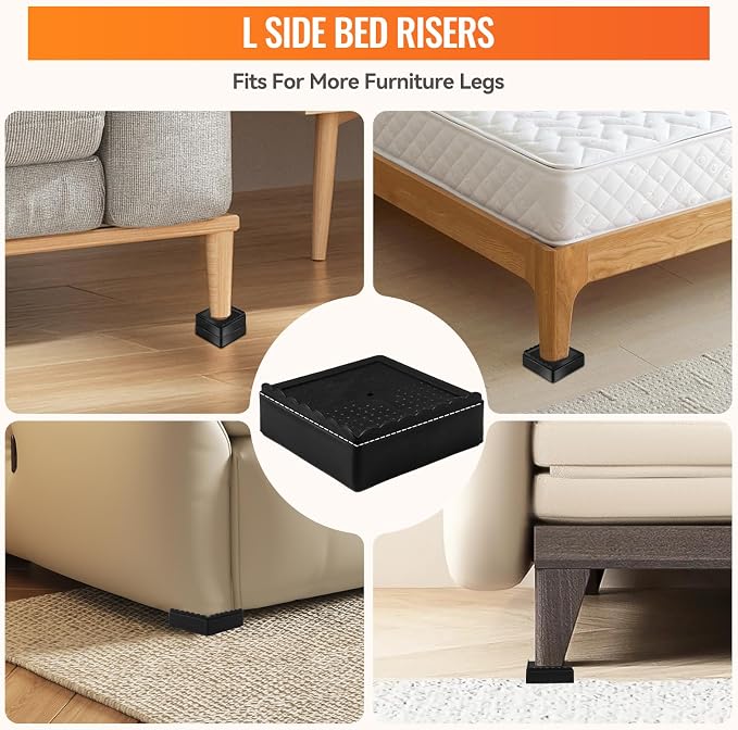 Furniture Risers, 8 Pack Bed Risers - Image 3