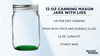 DISCOUNT PROMOS 10 Decorating Mason Jars Set, 12 oz. - Canning, Aluminum Lid - Green