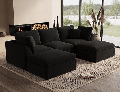 ohllob 110" U Shaped Couch, Cloud Sectional Couches by Ohllob