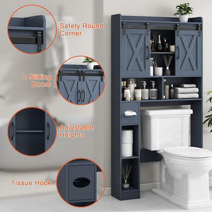 Vabches Over The Toilet Storage Cabinet, Farmhouse Storage Cabinet Over Toilet - Image 3