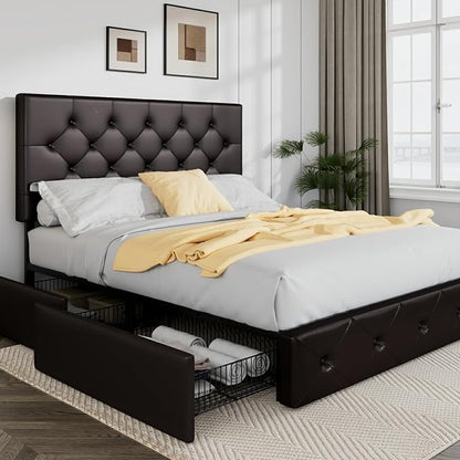 Allewie Upholstered Queen Size Platform Bed Frame by Allewie