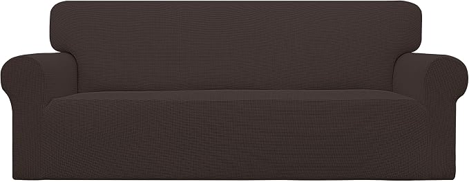 Easy-Going Stretch Oversized Sofa Couch Slipcover Washable Chocolate | 1-Piece by Easy-Going