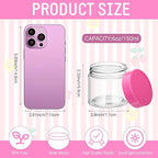 Patelai 4 Pieces Round Wide-mouth Leak Proof Plastic Container Jars with Lids for Travel Storage Makeup Beauty Products Face Creams Oils Salves Ointments DIY Making(6 Ounce,Pink)