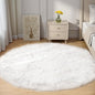 Goolela White Round Area Rug 5ft Fluffy Circle Faux Fur Sheepskin Carpet by Goolela