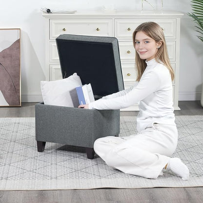 Adeco Chest and Footrest-Square Seat Storage Bench Ottoman - Image 6