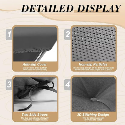 Outdoor Chaise Lounge Chair Cushion 74.2 x 22 x 4.7 Inches Thickened 100% - Image 4