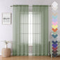 Sage Green Sheer Curtains 84 Inches Long 2 Panels Set, Solid Voile Light by Lecloud