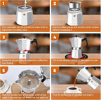 12 Cup Aluminum Espresso Stovetop Moka Pot Express Coffee Maker Percolator Italian Classic Mocha Coffee Machine for Italian and Cuban Cafe Brewing for Home & Camping 600ml 20oz