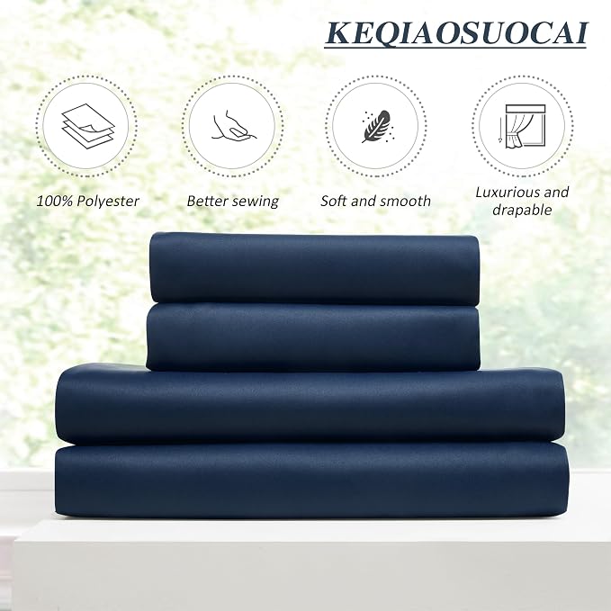 Navy Pleat Wide Width Drapes 80 x 102 inch Long 2 Panels - Image 5