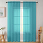 Turquoise Sheer Curtains for Bedroom Living Room 90 Inches Long 2 Panels Set by WelvetBLK