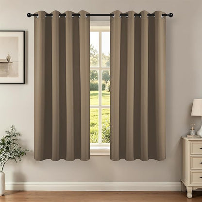 Joydeco Blackout Curtains 45 Inch Length 2 Panels Set, Thermal Insulated Long by JOYDECO