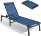 Aluminum Chaise Lounge Chair Outdoor, Foldable & Assembly Free Outdoor Lounge by ONBRILL