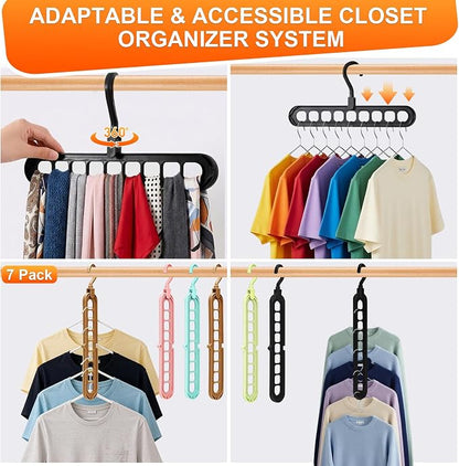Magic Space Saving Hangers, 7 Pack Multi-Functional Closet Organizers and - Image 3