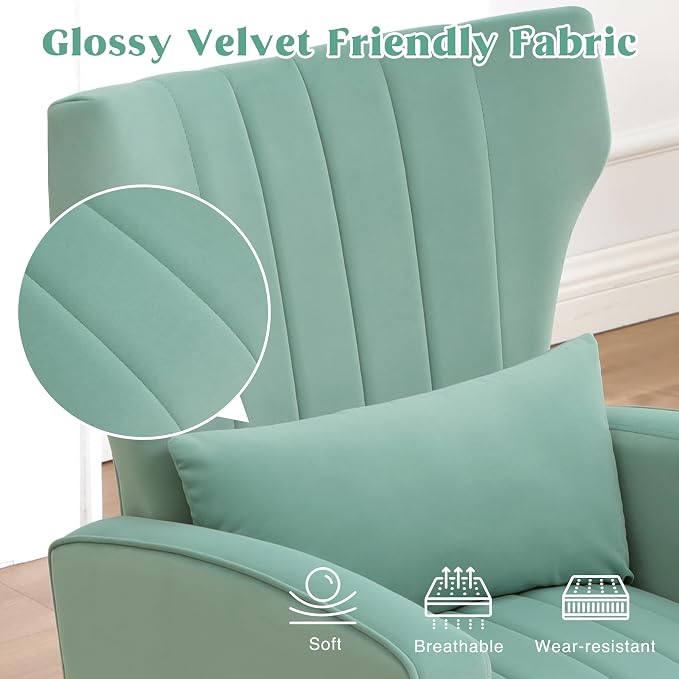 Accent Chairs Set of 2, Upholstered Living Room Chairs, High Back Arm Chairs - Image 7