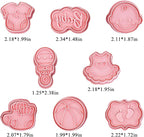 8 Pcs Cute Baby Shower Cookie Cutters for Baking Plastic Cookie Stamps Newborn Party Biscuit Mould Set DIY Fondant Biscuit Stamps Kitchen Tools(L8)