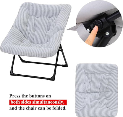 Comfy Saucer Chair for Adults, Soft Faux Fur Bedroom Chair, Accent Dorm Chairs - Image 7