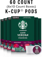 Starbucks K-Cup Coffee Pods, Dark Roast Coffee, Caffè Verona, 100% Arabica, 6 boxes (60 pods total)