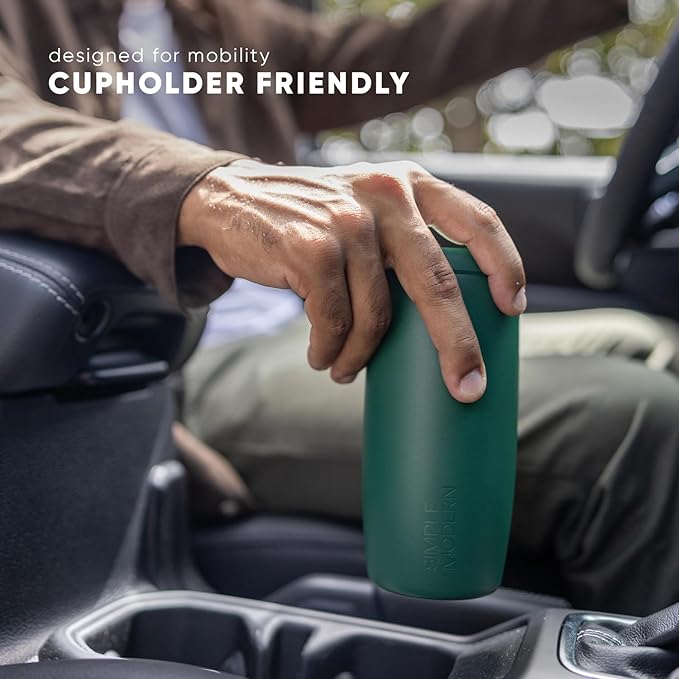Simple Modern 4th of July Signature Voyager | 16oz Travel Coffee Mug Tumbler with 360° Lid | Gifts Her Him | Ceramic-Lined Insulated Stainless Steel Cold Brew Iced Coffee Cup | Star Speckled Banner