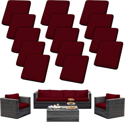 14PCS Patio Cushion Covers, Patio Furniture Couch Seat Slipcovers | Washable by SUKAIKEQA