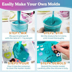 LET'S RESIN Silicone Mold Making Kit 10A,Liquid Silicone Food Grade for Mold Making, Extra Soft & Elastic Silicone Rubber, Ideal for Casting Resin Molds,3D Silicone Molds, Silicone Inlay (20.46oz)