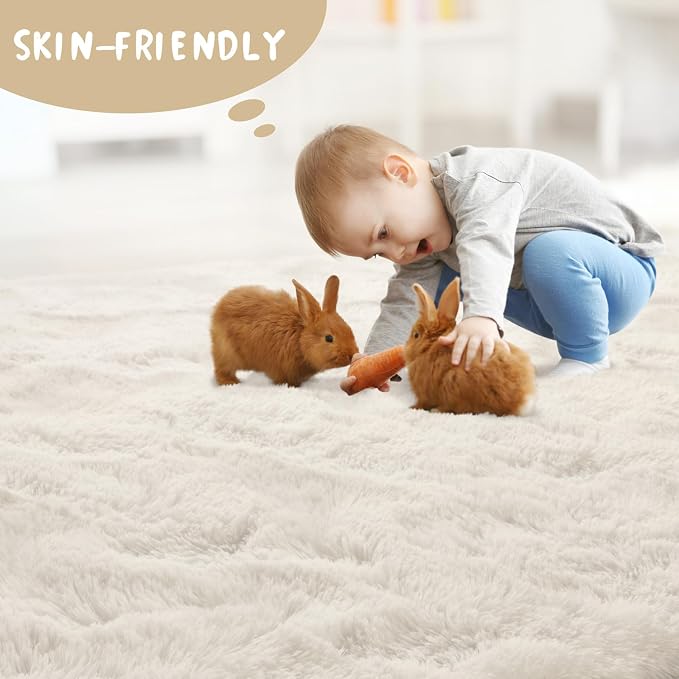 LOCHAS 2x4 Runner Rugs for Hallway, Fluffy Area Rugs for Bedroom, Cream | Ultra - Image 7