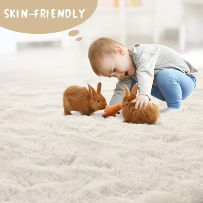 LOCHAS 2x4 Runner Rugs for Hallway, Fluffy Area Rugs for Bedroom, Cream | Ultra - Image 7