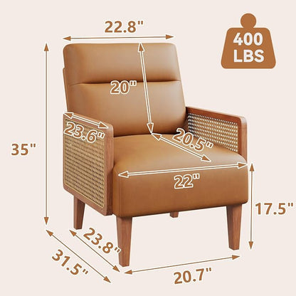 Mid Century Accent Chair, Wooden Leisure Armchair - Image 2