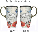 Topadorn Ceramic Latte Mug 17 oz. Coffee Cups with Sealed Lid and Color Box,set of 2