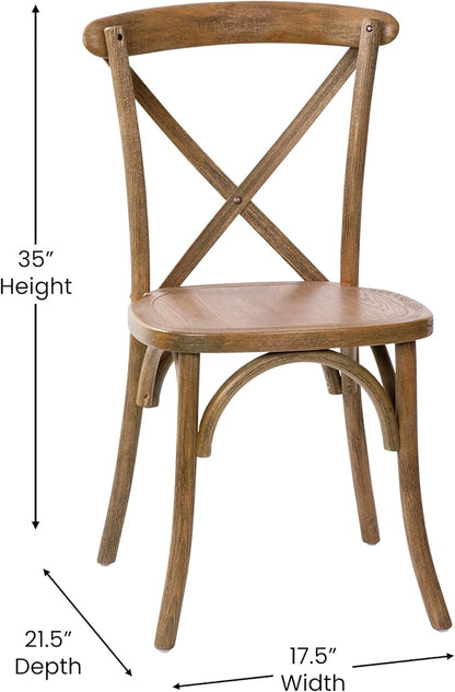 EMMA + OLIVER 2-Pack Wooden X-Back Dining Chair - Image 3