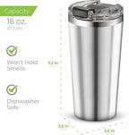 SIPX™ Triple-Insulated Tumblers - 16oz. Premium Modern Tumbler With Lid, insulated Cup Keeps Hot For 6 Hours, Stainless Steel Tumbler Made Of Sustainable Material, Coffee Travel Mug For Home & Office