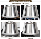 Stovetop Espresso Maker, 4Cup 6.8 oz Moka Pot, Stainless Steel Cuban and Italian Coffee Maker for Cafetera Cubana, Greca De Cafe Induction Stovetop Compatible, Coffee Gift for Home Travel